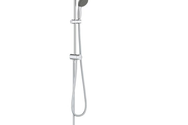 Coloana de dus Grohe Vitalio cu palarie patrata de 25 cm si para de mana, crom, montare pe perete, fara baterie - 26698001