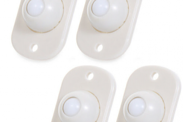 Set 4 rotite pivotante cu adeziv de lipit cu bila din plastic