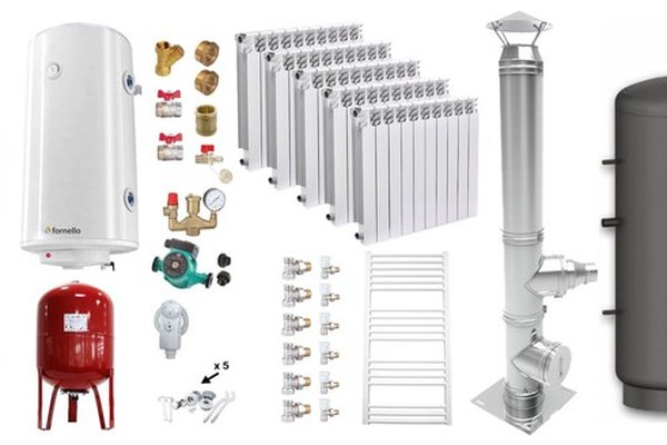 Pachet complet de incalzire Fornello Turbo 25 kW cu puffer 800 L, boiler, cos inox si radiatoare Fornello Alvo