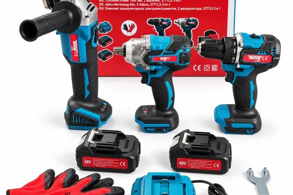 Set 3 Unelte Profesionale Campion CMP1842B cu 2 Acumulatori 48V