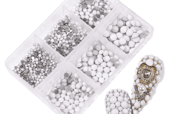 Cristale decor unghii marimi diferite Albe - Everin