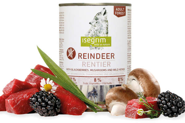 Hrana umeda, Isegrim Dog Adult Reindeer, 800 g