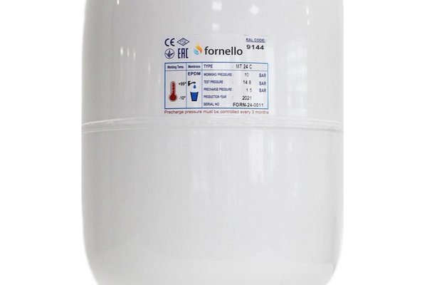 Vas de Expansiune Sanitar Fornello 18 Litri, Alb, Vertical, Presiune Maxima 10 Bar, Membrana EPDM
