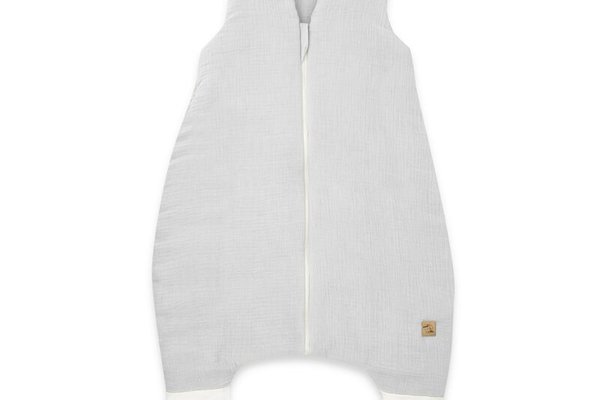 Sac de dormit Qmini pentru iarna cu picioruse, 90 cm, din muselina dubla, Oeko Tex, Gray