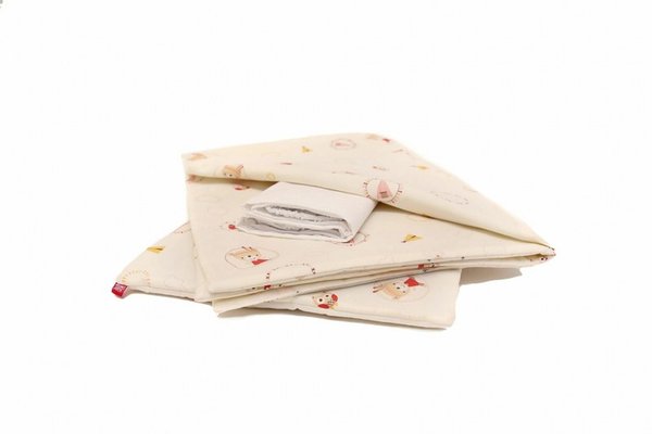 Lenjerie pat copii 3 piese Mici Indieni KidsDecor din bumbac 60x120 cm 75x100 cm