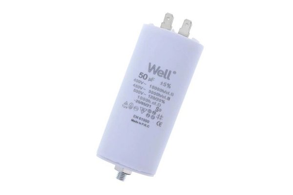 Condensator de pornire pentru motor 400V 50uF cu surub, marca Well