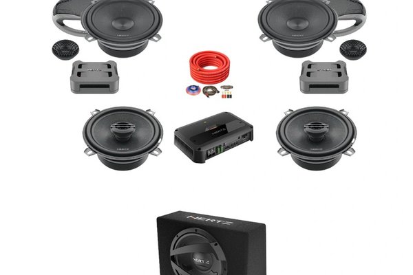 Pachet difuzoare auto Hertz Cento pentru Dacia Logan II sedan facelift 2016 - 2020 cu subwoofer inclus
