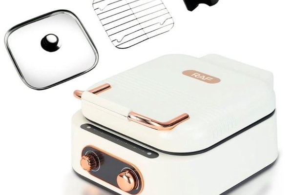 Multicooker RAF 3 In 1 Hot Pot Grill putere 1800W Alb