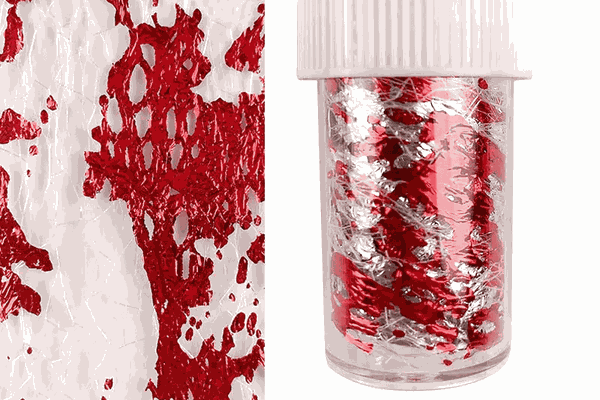 Foita decor unghii 4x50cm. Q008 Red Silver - Q002
