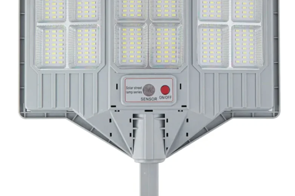 Lampa solara stradala cu telecomanda JG 712 cu 12 casete 108 LED 6000K senzor de miscare 200W