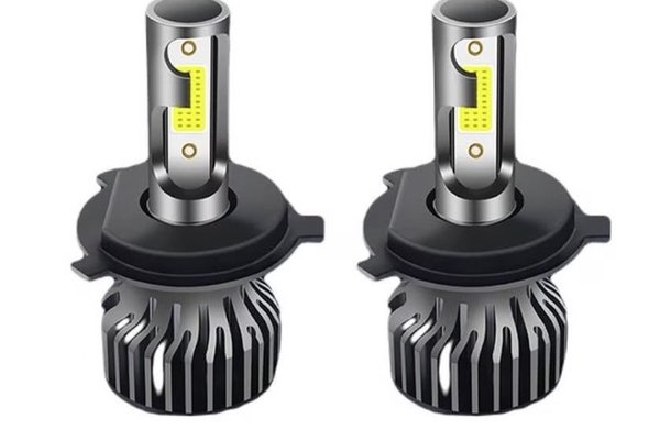 Set 2 becuri auto COB H4, 100W, lumina alb-rece, 12000 lumeni