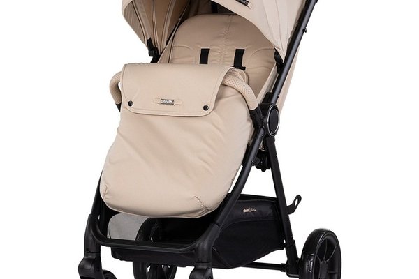 Carucior pentru copii Chipolino Ultera Latte cu husa pentru picioare, bara detasabila, roti cu suspensii, greutate admisa 22 kg