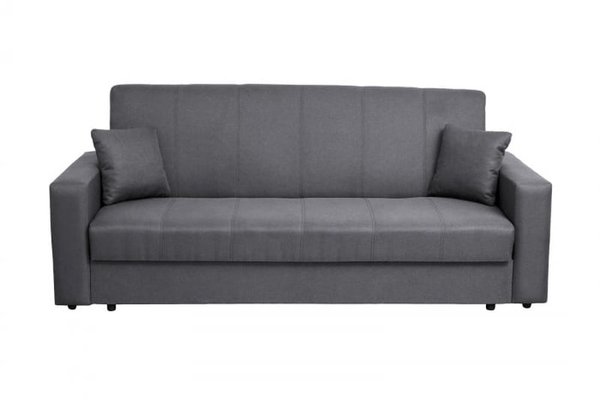 Canapea CORINNE II extensibila, 3 locuri, cu lada depozitare, gri inchis, 220x90x96 cm