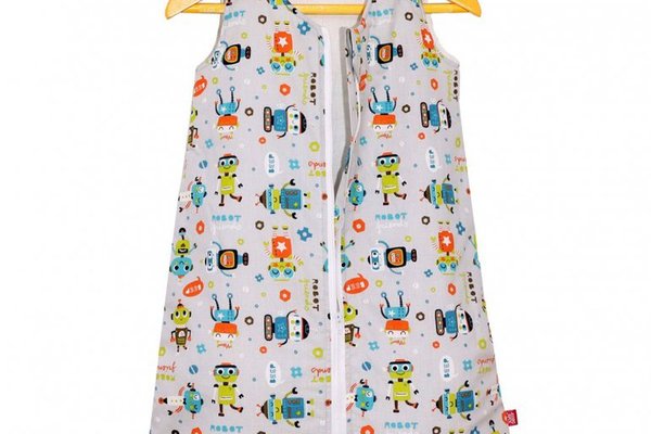 Sac de dormit copii 1 tog KidsDecor Robot Friends din bumbac 95 cm
