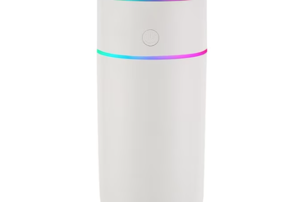 Mini umidificator portabil silentios cu 7 culori LED 320ml Alb