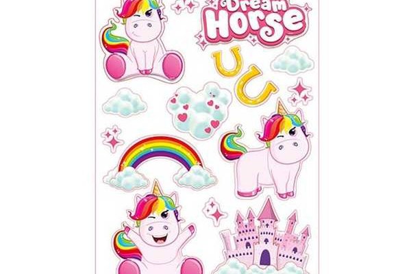 Set stickere perete Toi-Toys 3D Unicorn Dream Horse
