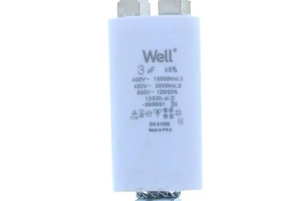 Condensator pornire motor 400V 3uF cu pin, Well