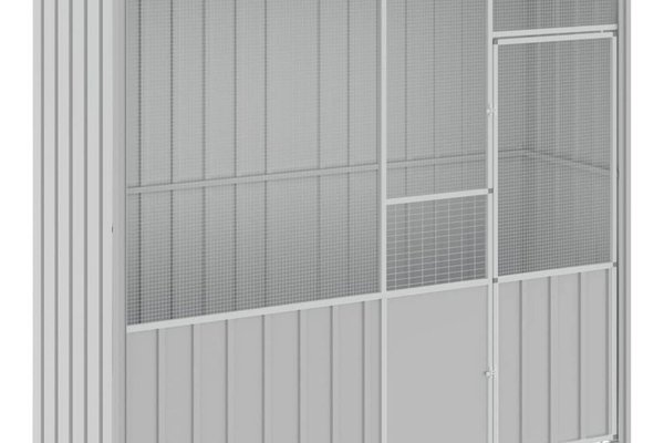 Colivie pentru Pasari Gri 215x78x200 cm din Otel Galvanizat