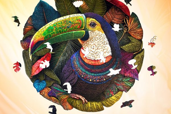 ESC WELT TOUCAN - Puzzle din lemn colorat pentru adulti si copii, disponibile in variante de 200, 300 si 500 piese