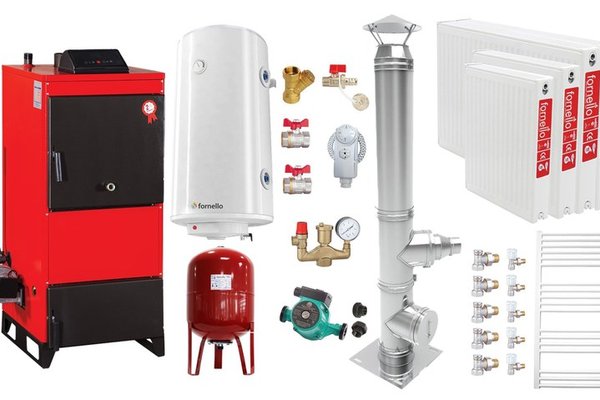 Centrala pe combustibil solid Fiama D2-25 de 29 kW cu Ventilator, Automatizare si Accesorii Complete