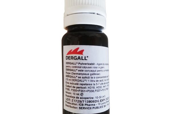 Dergall, solutie deparazitat extern gainile si adaposturile, 10 ml