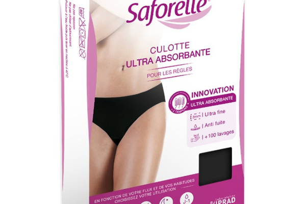 Slip negru ultra absorbant menstruatie, marimea 42, Saforelle