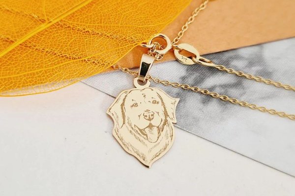 Lantisor personalizat Labrador Retriever - Aur Galben 9K