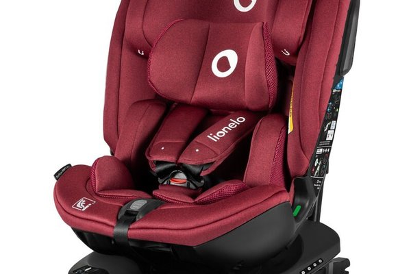 Scaun auto Lionelo Bastiaan RWF i-Size, Rotire 360°, Pozitie de somn, Protectie laterala, 0-36 Kg, Cu Isofix si Centura Top Tether, Rosu