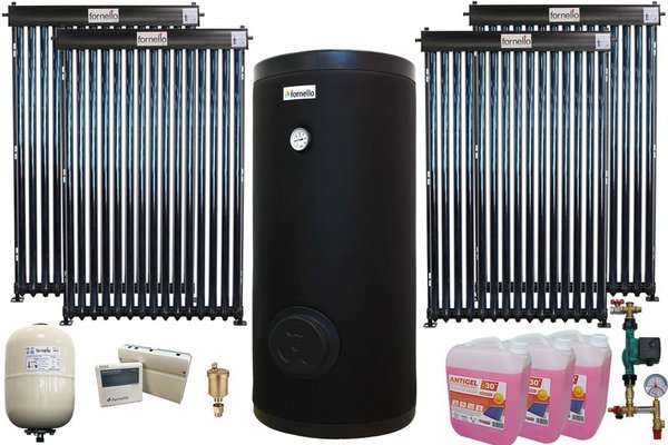 Sistem solar presurizat Fornello cu 60 tuburi Heat Pipe si Boiler 500 LT 2S