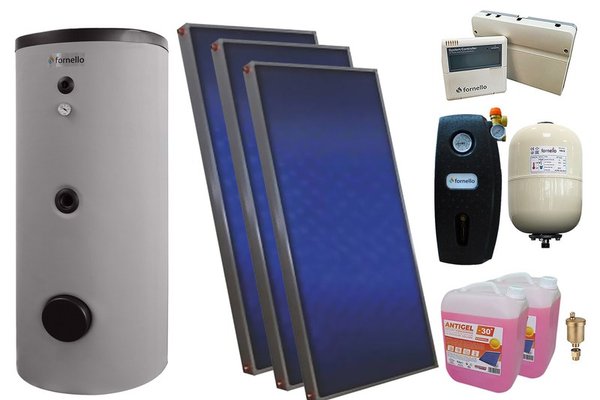 Sistem solar presurizat Sunsystem PK SL FP 2.0 cu Boiler Fornello Optima 300 LT