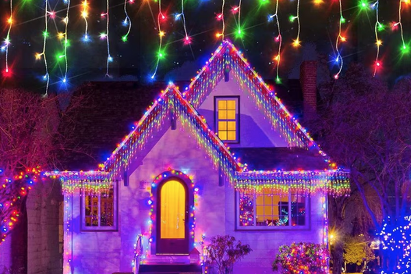 Instalatie de Craciun 1500 17 tip FRANJURI de 12 metri 320 LED MULTICOLOR