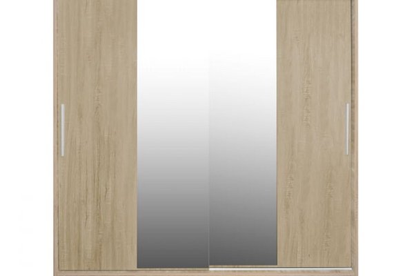 Dulap CORFU 04, usi glisante si oglinda, sonoma, 200x60x200 cm