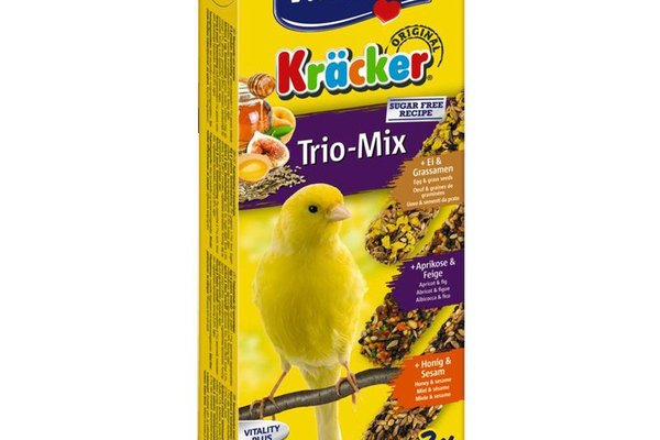 Baton Canari Vitakraft Trio Mix Ou/ Caise/ Miere, 3 buc