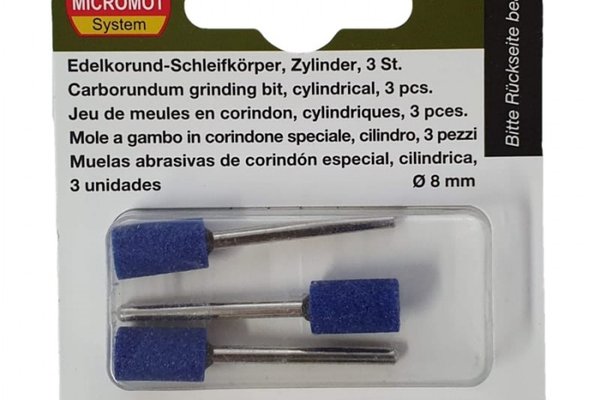 Set biaxuri cilindrice Proxxon 28781 din corindon, 8 mm, 3 piese