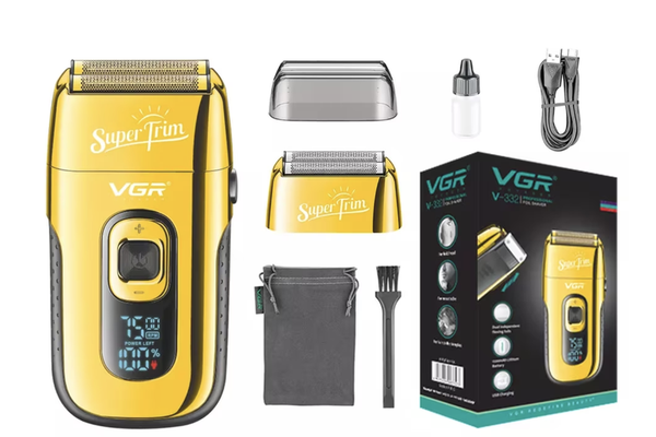 Aparat de ras electric profesional Shaver VGR V 332 lame duble 3 viteze reglabile cu afisaj digital