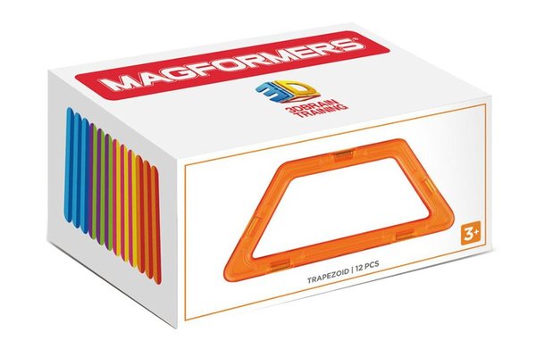 Joc de Constructie Magnetic Magformers Trapezoid Set - 12 piese in forma de trapez