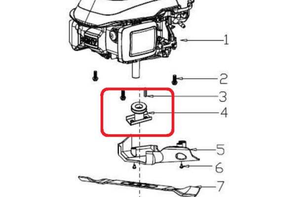 Suport cutit RURIS PSRX555S-3-4, pentru masina de tuns gazonul Ruris RX555S