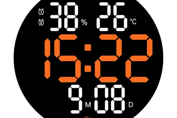 Ceas de perete electronic RD A330 afisaj PORTOCALIU temperatura umiditate data