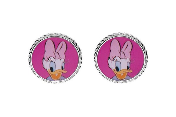 Cercei Disney cu poza color Daisy Duck - Argint 925