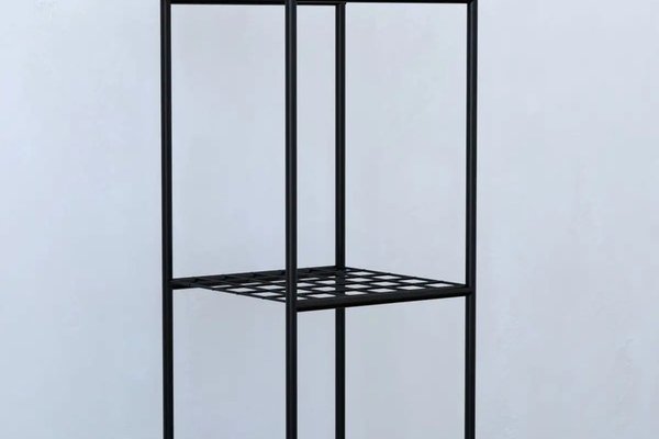 Raft metalic pentru flori Decor Homs cu 3 polite, 33 x 100 x 31 cm, negru