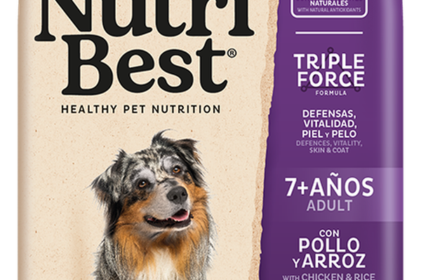 Hrana Uscata Caini Premium, NutriBest Adult Dog 7+, Pui si Orez, 3 kg