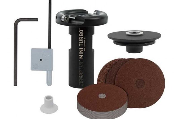 Set disc sculptura in lemn pentru polizor unghiular + accesorii Mini Turbo Arbortech MIN.FG.510.60, 18 piese