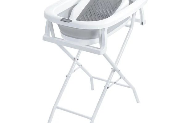 Cada pliabila Primabobo MILO cu suport si accesorii, Gri, cu termometru electronic si sezlong ergonomic