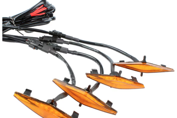 Set 4 lumini de zi si gabarit F3 pentru auto sau autocamioane montaj pe grila 12V/24V
