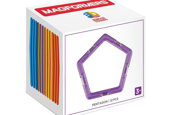 Joc de Constructie Magnetic Magformers Pentagon Set - 12 piese in forma de pentagon