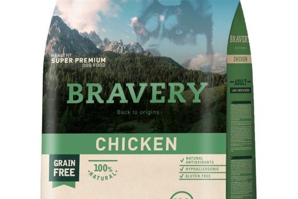 Hrana Uscata Caini, Bravery Dog, Large-Medium Adult, Pui, 12 kg