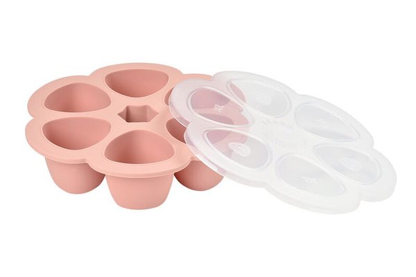Recipient ermetic silicon multiportii 6x150 ml Beaba Old Pink