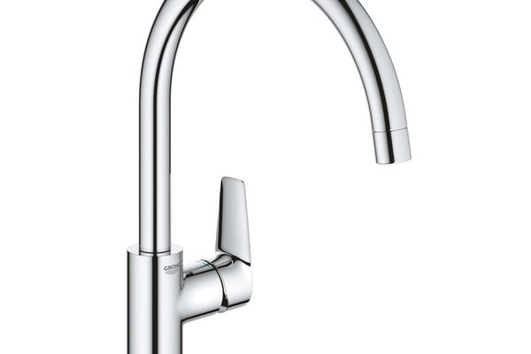 Baterie bucatarie Grohe Bauedge, pipa pivotanta, crom, furtune flexibile-31367001