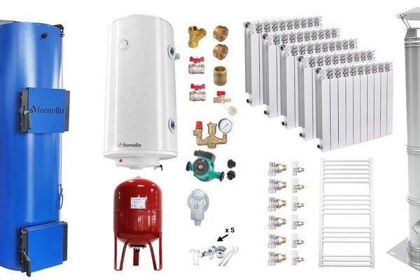 Pachet Complet Cazan Fornello Turbo 25 kW pe Combustibil Solid cu Accesorii