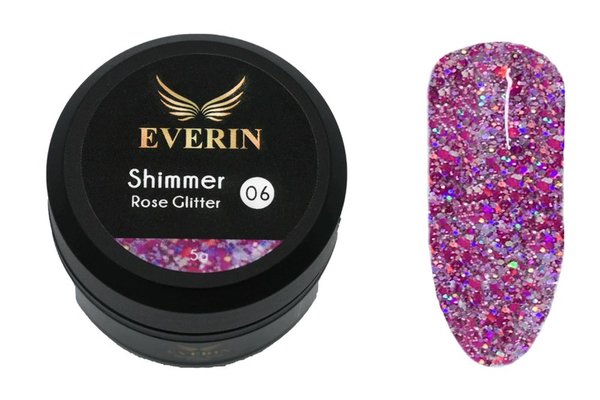 Gel color Shimmer Rose Glitter Everin 5ml- 06 - SRG-02